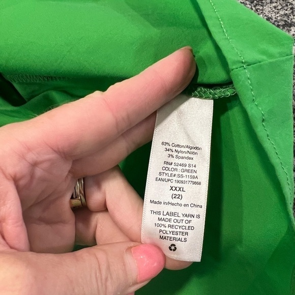 SCOOP green babydoll peplum top with half sleeves and mock neck - Picture 11 of 15